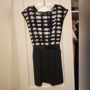 Armani Exchange Navy and White Patterned Dress With Pockets